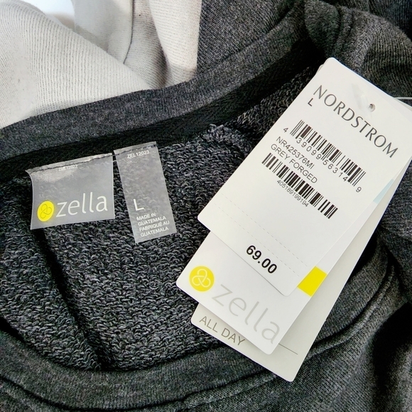 Zella Dip Dyed Sweatshirt Grey Forged Size L - Picture 8 of 10